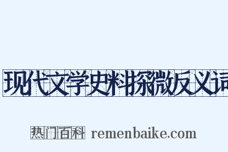 现代文学史料探微反义词是什么意思的图片